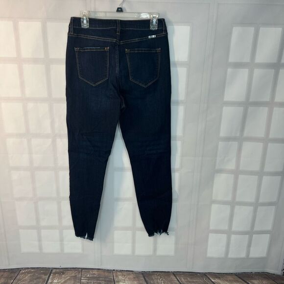 KanCan Blue Button Fly Whisker Skinny High Rise Raw Hem Jeans Size 29 - Picture 4 of 9